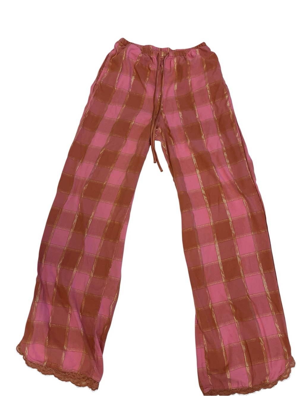 Victoria's Secret Pink and Brown Plaid Pajama Pants